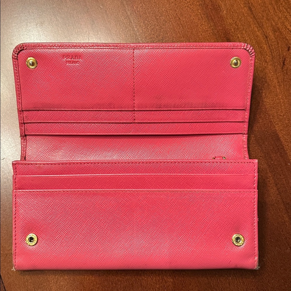 Vintage Prada Pink Saffiano Women's Wallet with Bow - Picture 5 of 7